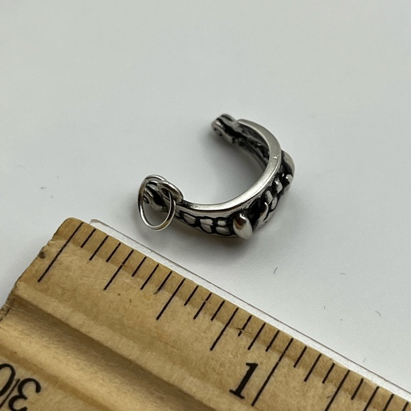 Vintage fangs mouth teeth movable Sterling silver charm pendant - Picture 6 of 7